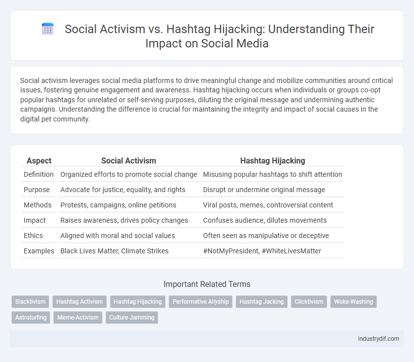 Social Activism vs. Hashtag Hijacking: Understanding Their Impact on Social Media