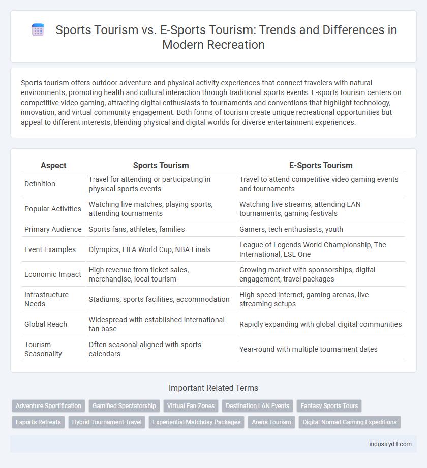 Sports Tourism vs. E-Sports Tourism: Trends and Differences in Modern Recreation