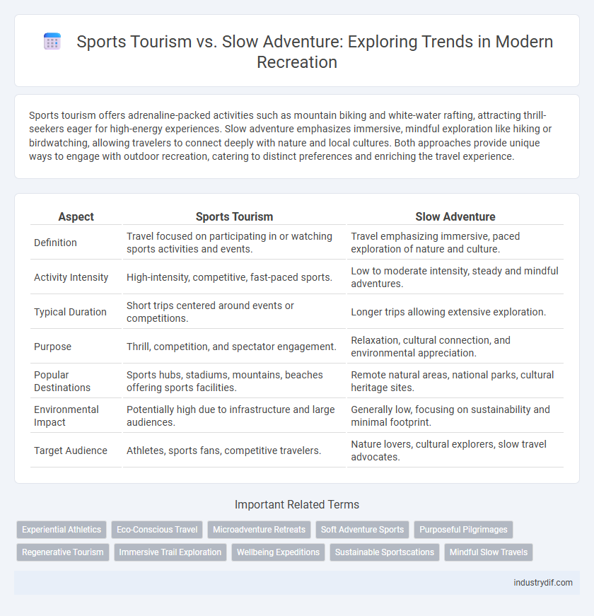 Sports Tourism vs. Slow Adventure: Exploring Trends in Modern Recreation