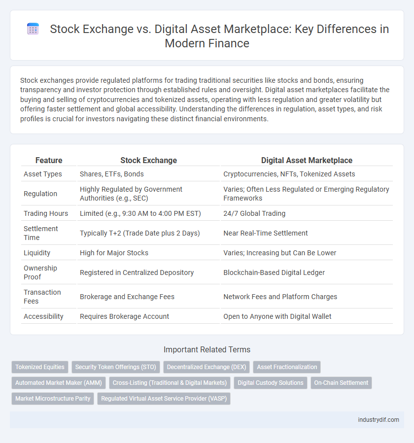 Stock Exchange vs. Digital Asset Marketplace: Key Differences in Modern Finance