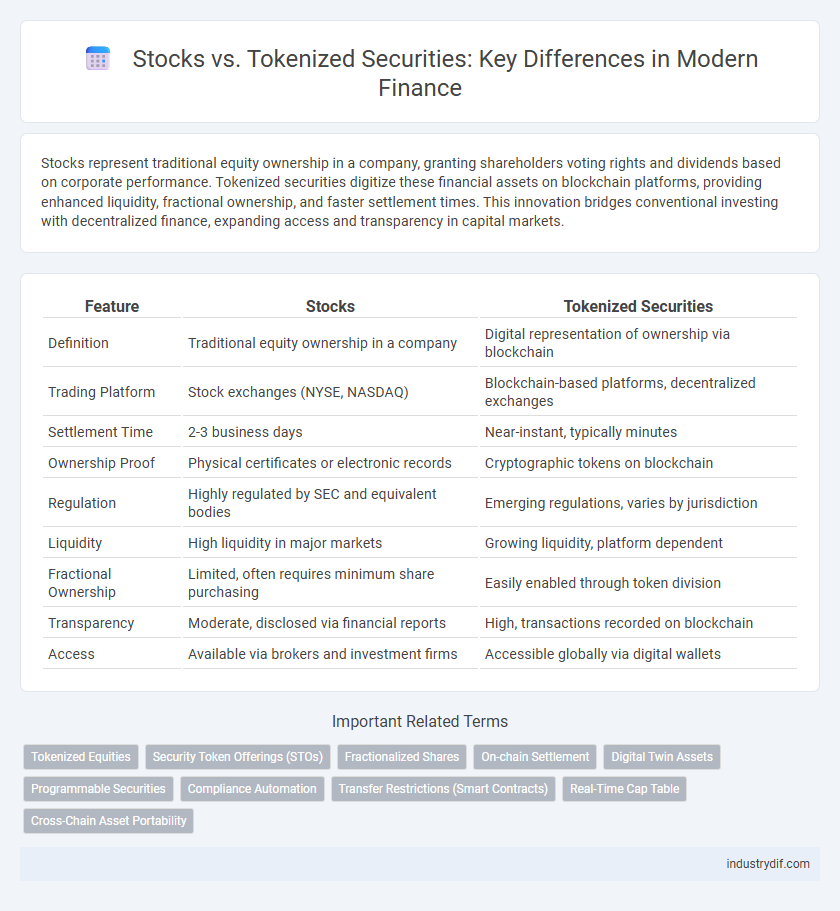 Stocks vs. Tokenized Securities: Key Differences in Modern Finance