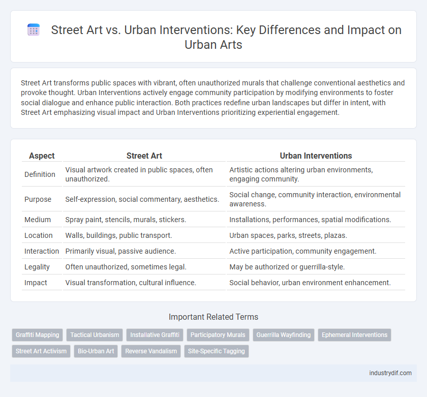 Street Art vs. Urban Interventions: Key Differences and Impact on Urban Arts