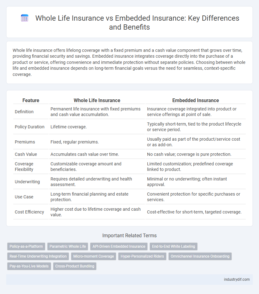 Whole Life Insurance vs Embedded Insurance: Key Differences and Benefits