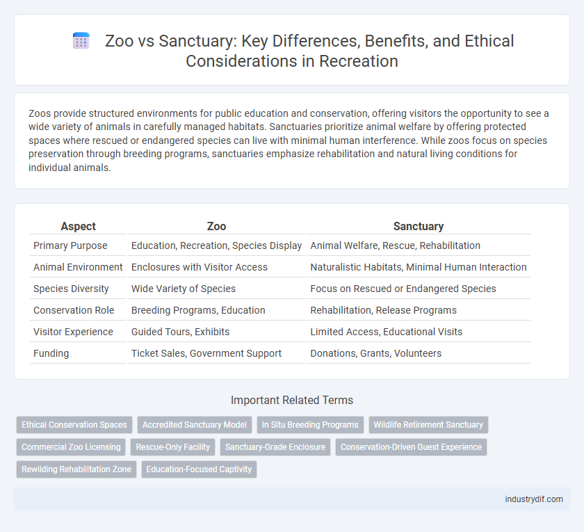 Zoo vs Sanctuary: Key Differences, Benefits, and Ethical Considerations in Recreation