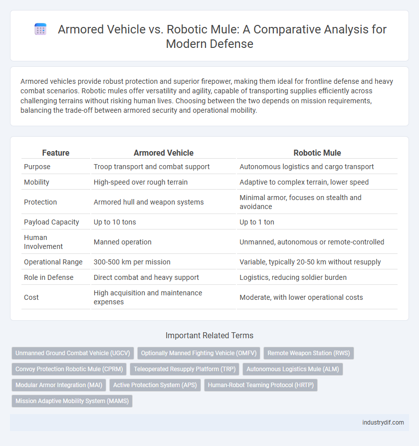 Armored Vehicle vs. Robotic Mule: A Comparative Analysis for Modern Defense