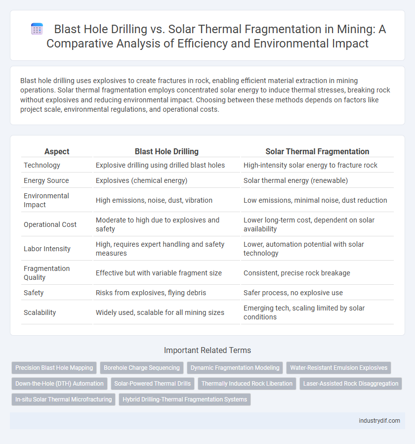 Blast Hole Drilling vs. Solar Thermal Fragmentation in Mining: A Comparative Analysis of Efficiency and Environmental Impact