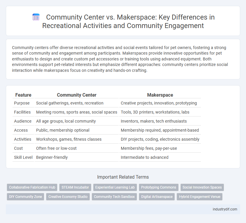 Community Center vs. Makerspace: Key Differences in Recreational Activities and Community Engagement