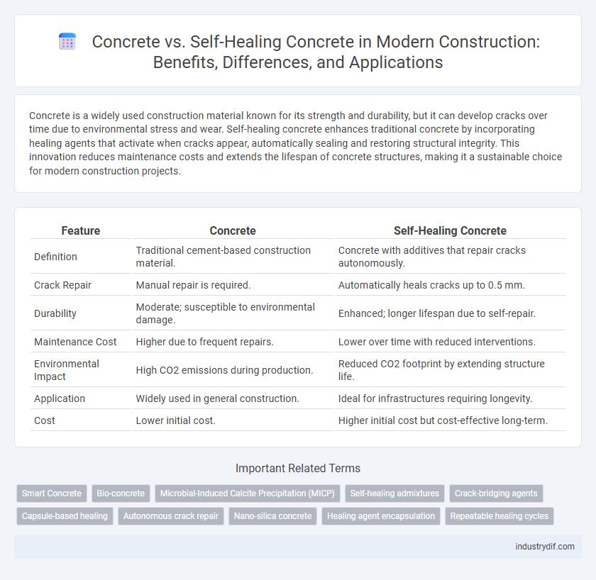 Concrete vs. Self-Healing Concrete in Modern Construction: Benefits, Differences, and Applications