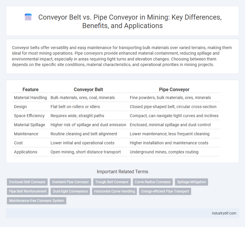 Conveyor Belt vs. Pipe Conveyor in Mining: Key Differences, Benefits, and Applications