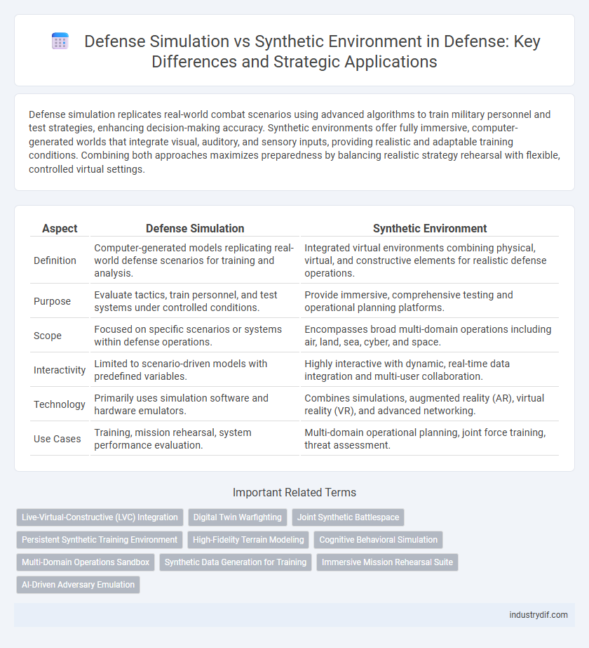 Defense Simulation vs Synthetic Environment in Defense: Key Differences and Strategic Applications