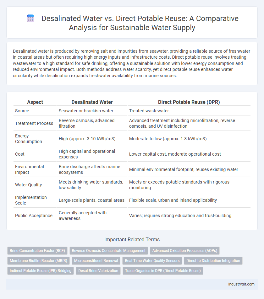 Desalinated Water vs. Direct Potable Reuse: A Comparative Analysis for Sustainable Water Supply