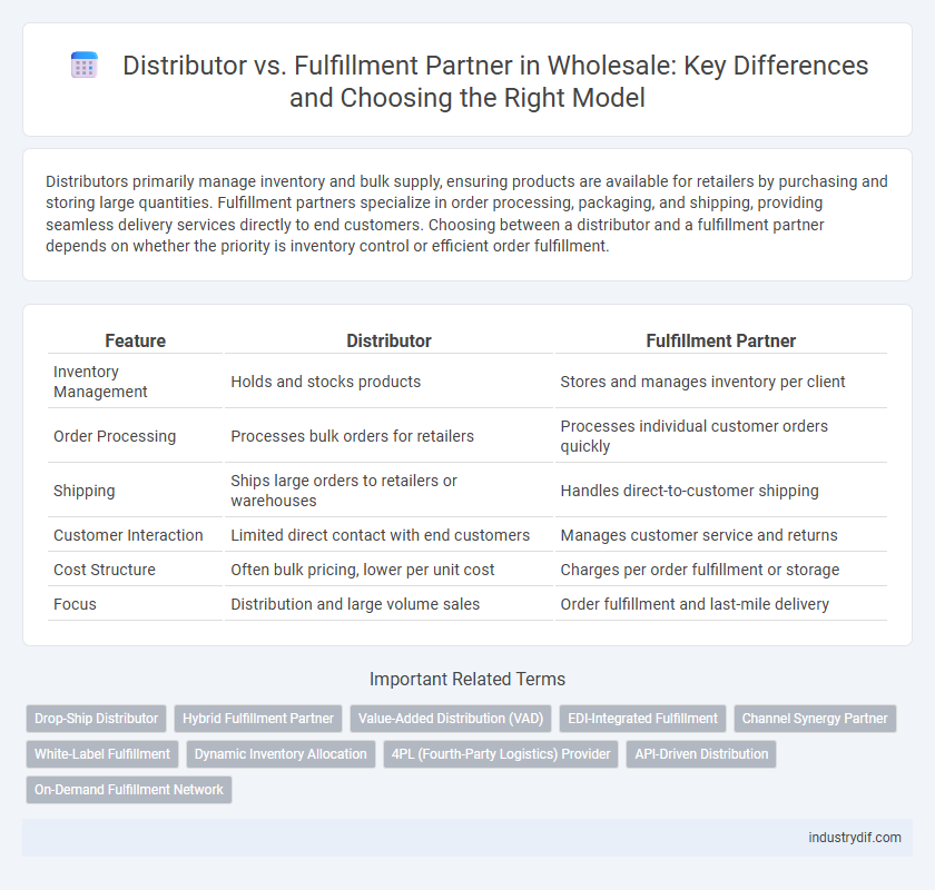Distributor vs. Fulfillment Partner in Wholesale: Key Differences and Choosing the Right Model