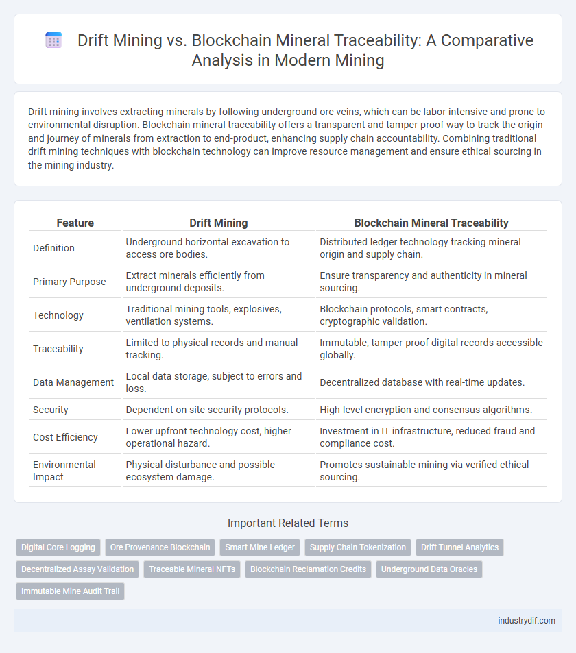 Drift Mining vs. Blockchain Mineral Traceability: A Comparative Analysis in Modern Mining