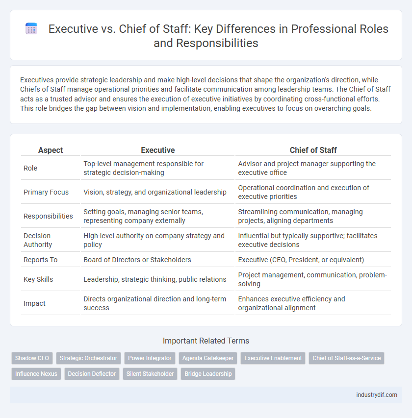 Executive vs. Chief of Staff: Key Differences in Professional Roles and Responsibilities