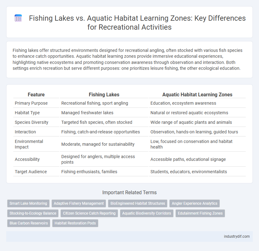 Fishing Lakes vs. Aquatic Habitat Learning Zones: Key Differences for Recreational Activities