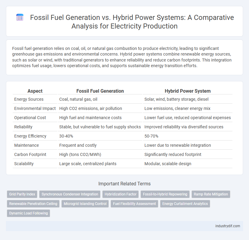 Fossil Fuel Generation vs. Hybrid Power Systems: A Comparative Analysis for Electricity Production