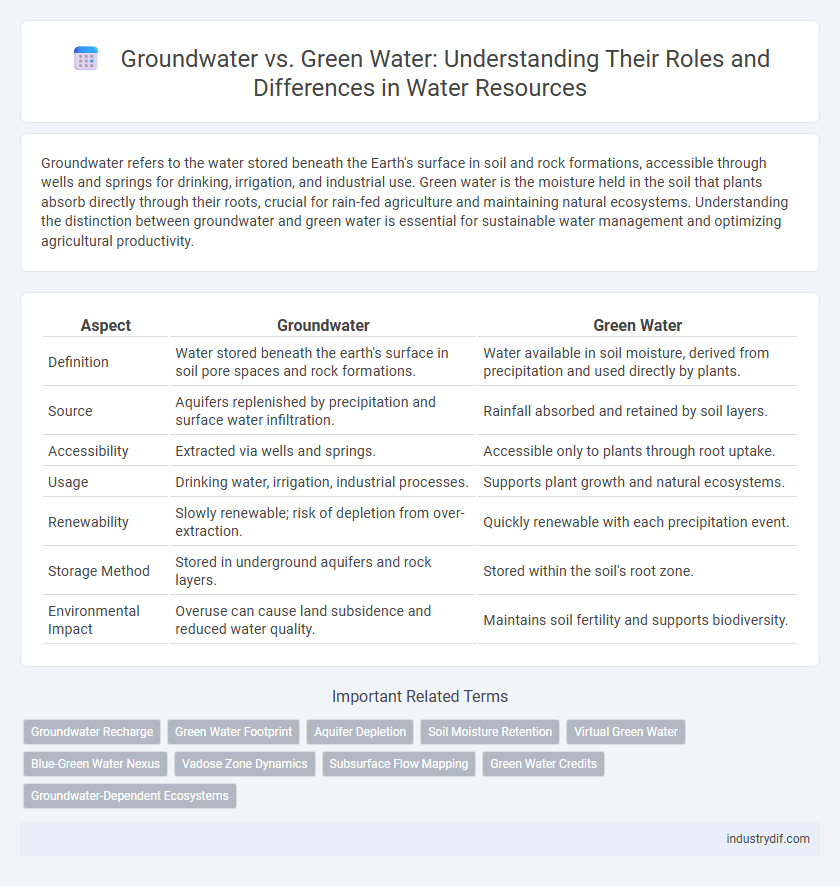 Groundwater vs. Green Water: Understanding Their Roles and Differences in Water Resources