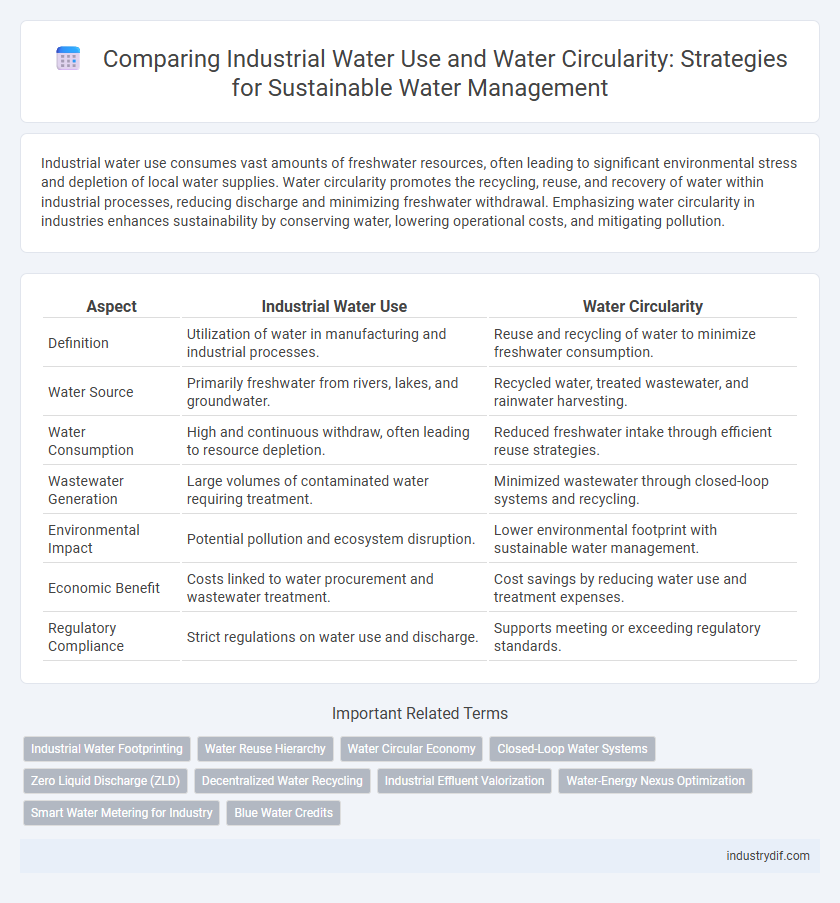 Comparing Industrial Water Use and Water Circularity: Strategies for Sustainable Water Management