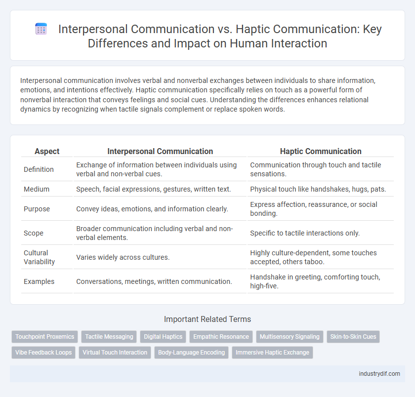 Interpersonal Communication vs. Haptic Communication: Key Differences and Impact on Human Interaction