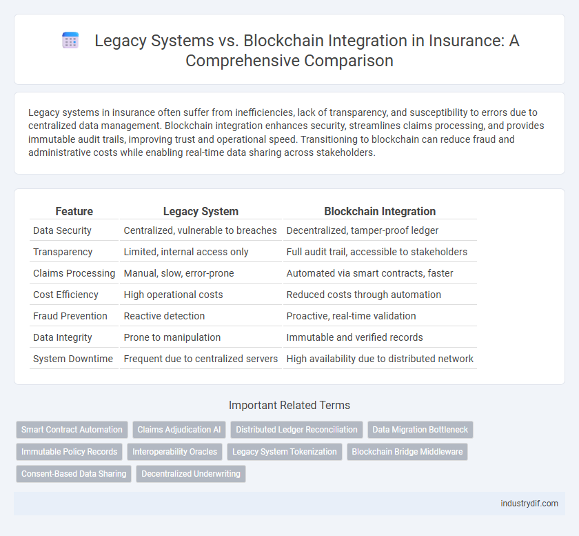 Legacy Systems vs. Blockchain Integration in Insurance: A Comprehensive Comparison
