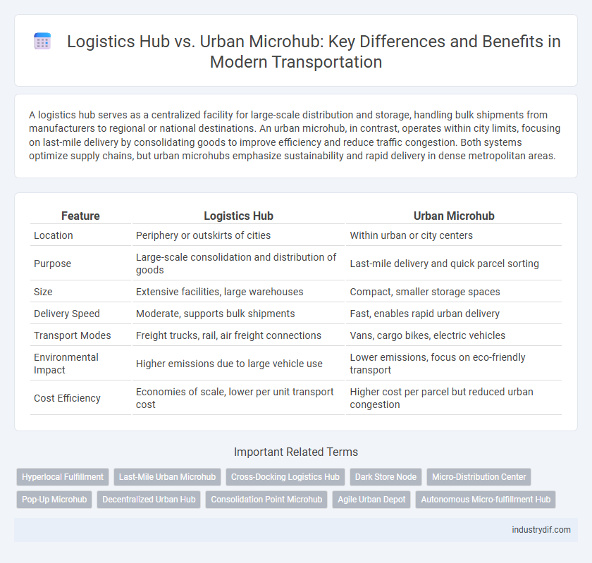 Logistics Hub vs. Urban Microhub: Key Differences and Benefits in Modern Transportation