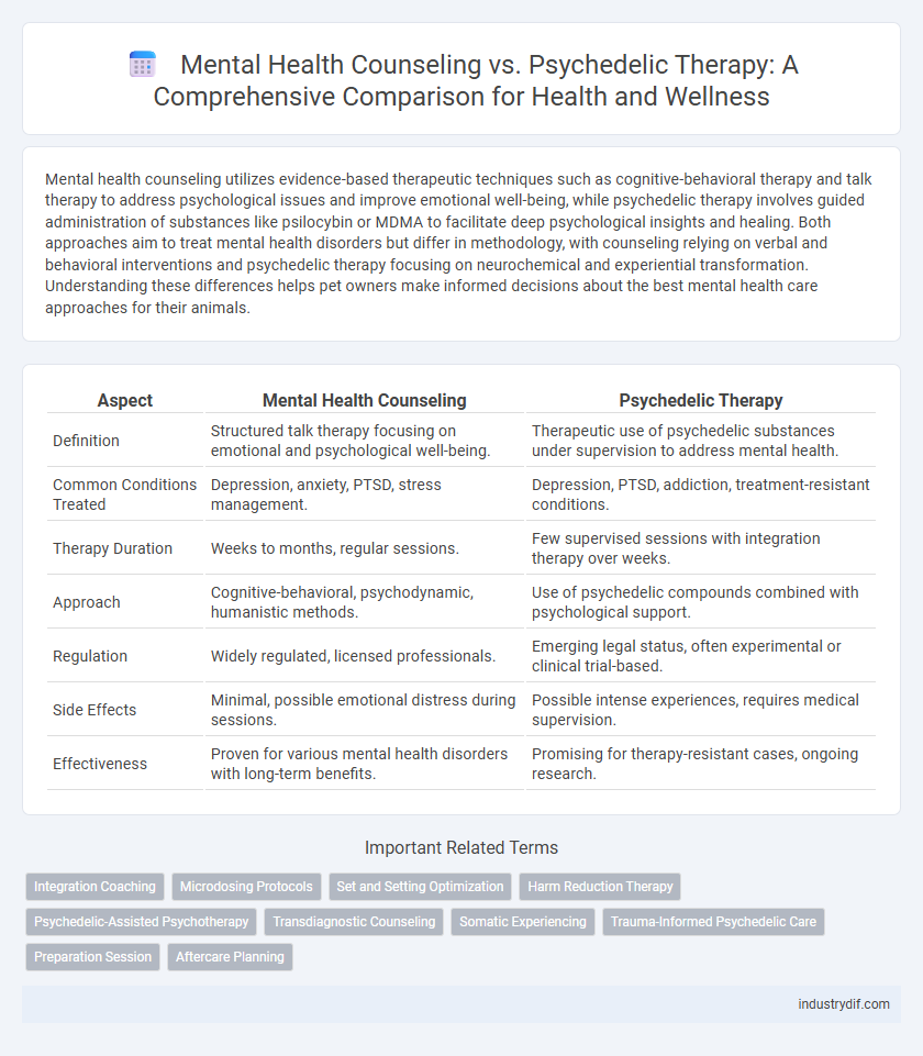 Mental Health Counseling vs. Psychedelic Therapy: A Comprehensive Comparison for Health and Wellness