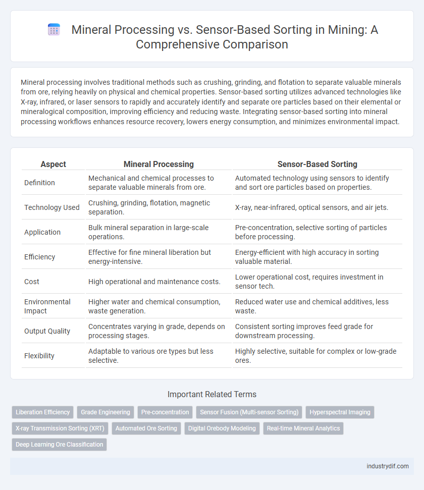 Mineral Processing vs. Sensor-Based Sorting in Mining: A Comprehensive Comparison