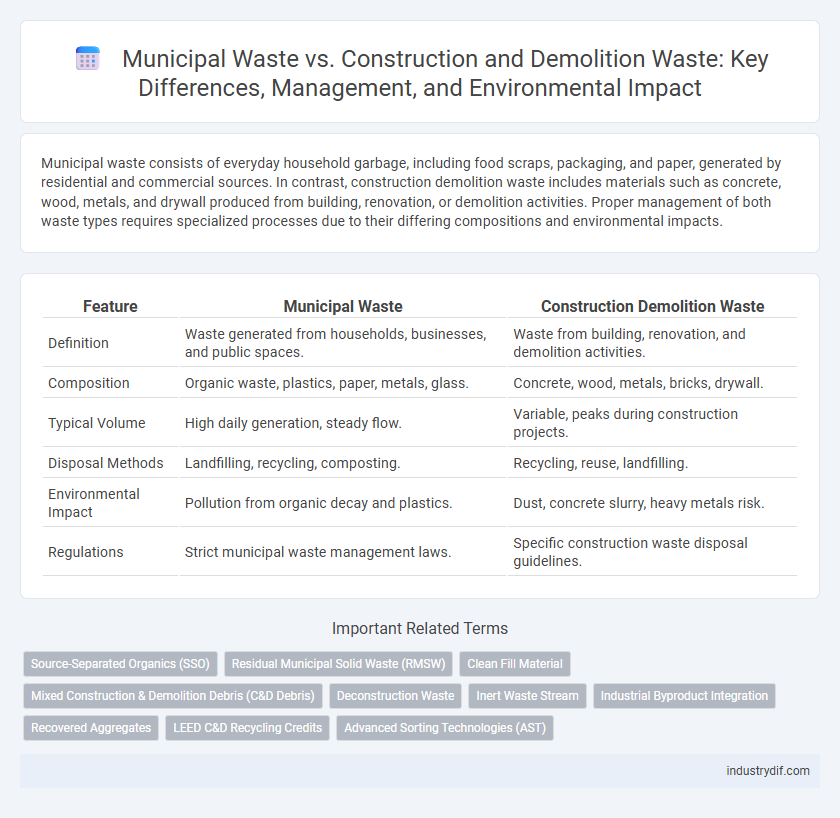 Municipal Waste vs. Construction and Demolition Waste: Key Differences, Management, and Environmental Impact
