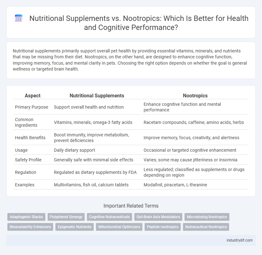 Nutritional Supplements vs. Nootropics: Which Is Better for Health and Cognitive Performance?
