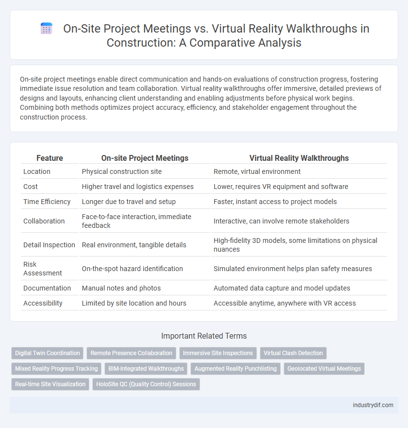 On-Site Project Meetings vs. Virtual Reality Walkthroughs in Construction: A Comparative Analysis