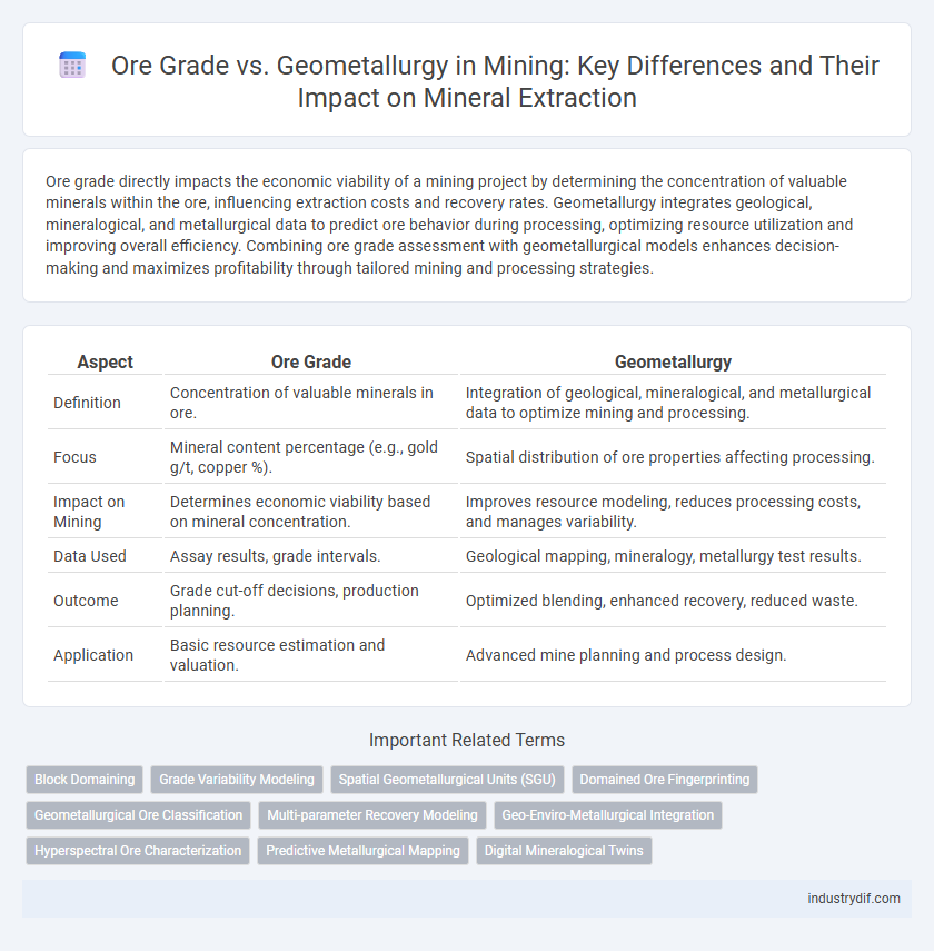 Ore Grade vs. Geometallurgy in Mining: Key Differences and Their Impact on Mineral Extraction