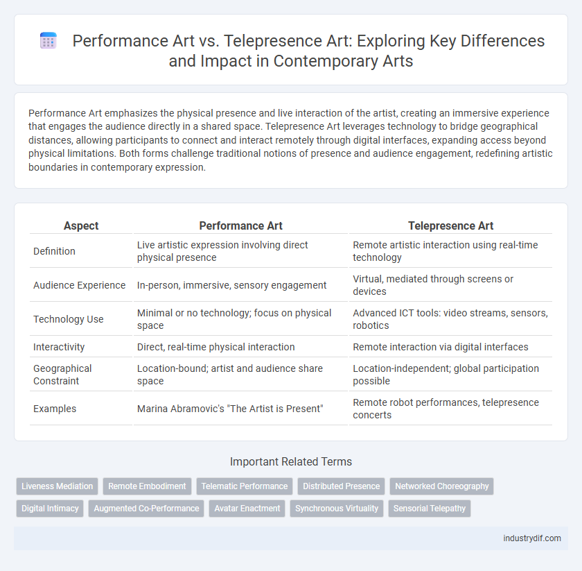 Performance Art vs. Telepresence Art: Exploring Key Differences and Impact in Contemporary Arts