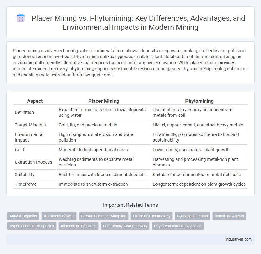 Placer Mining vs. Phytomining: Key Differences, Advantages, and Environmental Impacts in Modern Mining