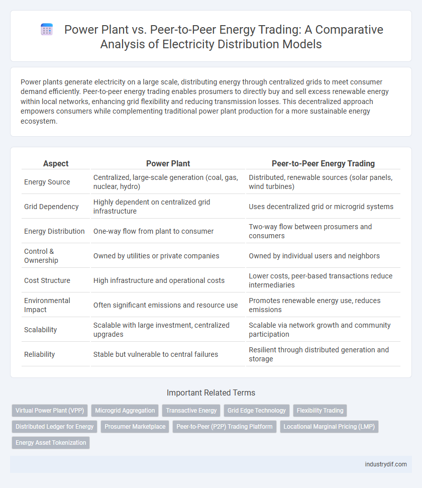 Power Plant vs. Peer-to-Peer Energy Trading: A Comparative Analysis of Electricity Distribution Models