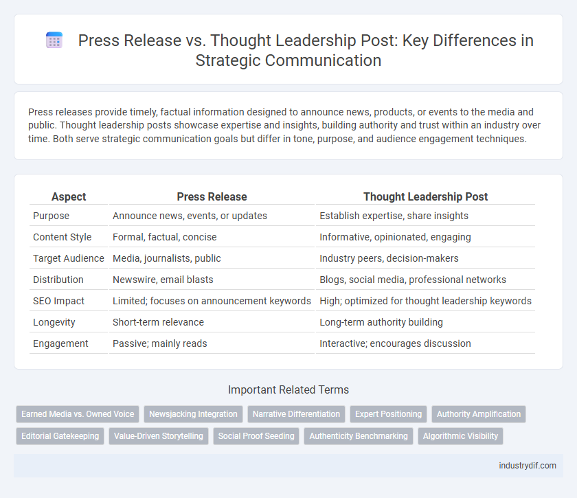 Press Release vs. Thought Leadership Post: Key Differences in Strategic Communication