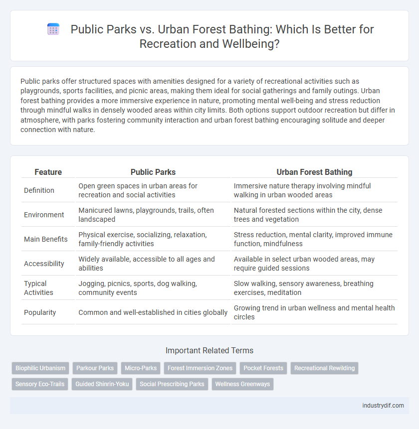 Public Parks vs. Urban Forest Bathing: Which Is Better for Recreation and Wellbeing?