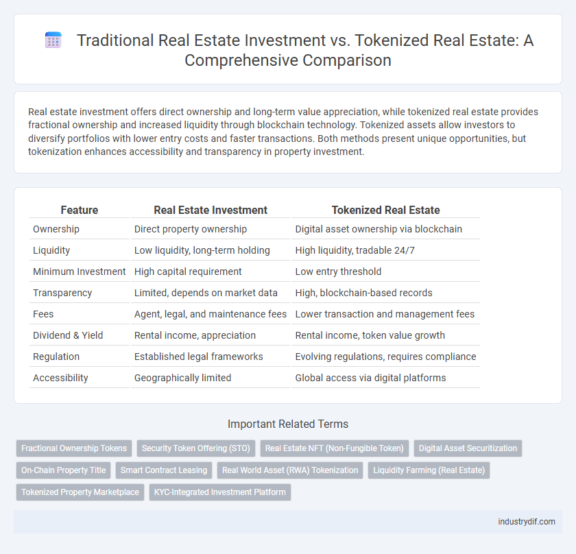 Traditional Real Estate Investment vs. Tokenized Real Estate: A Comprehensive Comparison