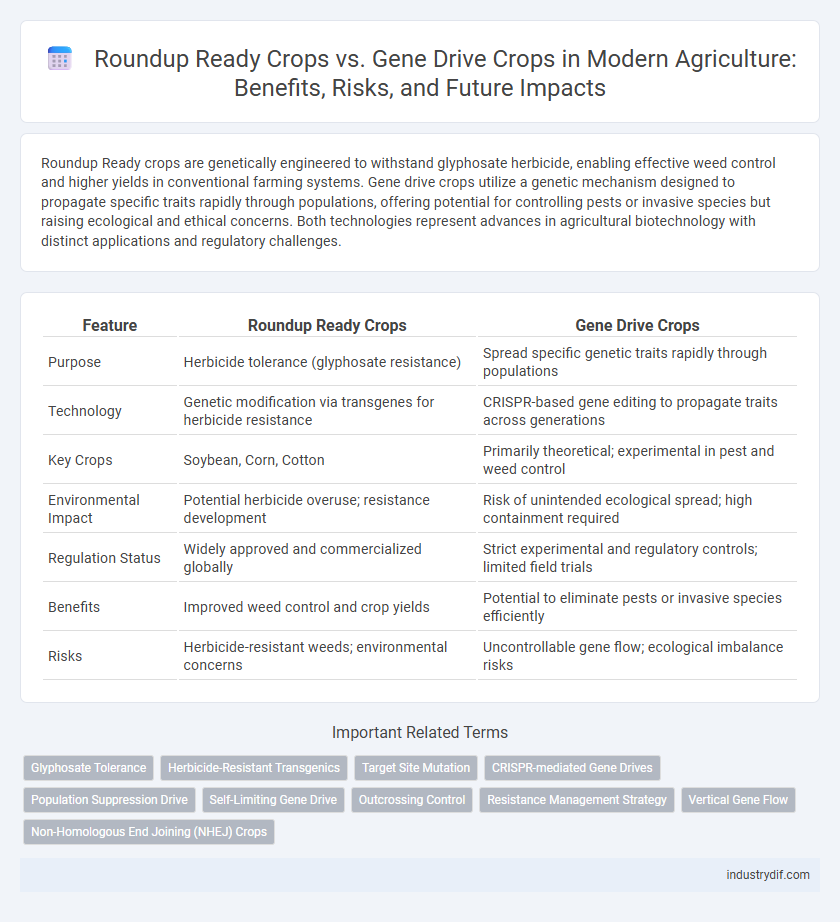 Roundup Ready Crops vs. Gene Drive Crops in Modern Agriculture: Benefits, Risks, and Future Impacts