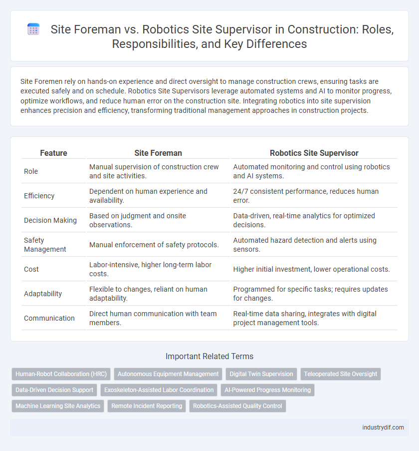 Site Foreman vs. Robotics Site Supervisor in Construction: Roles, Responsibilities, and Key Differences