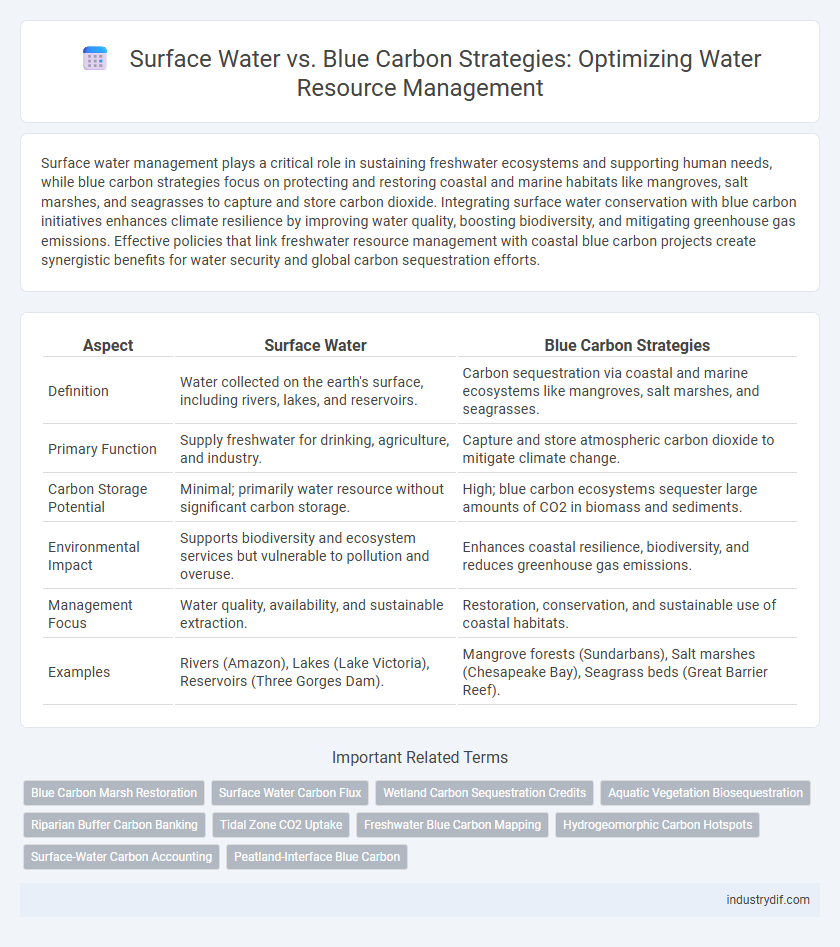 Surface Water vs. Blue Carbon Strategies: Optimizing Water Resource Management