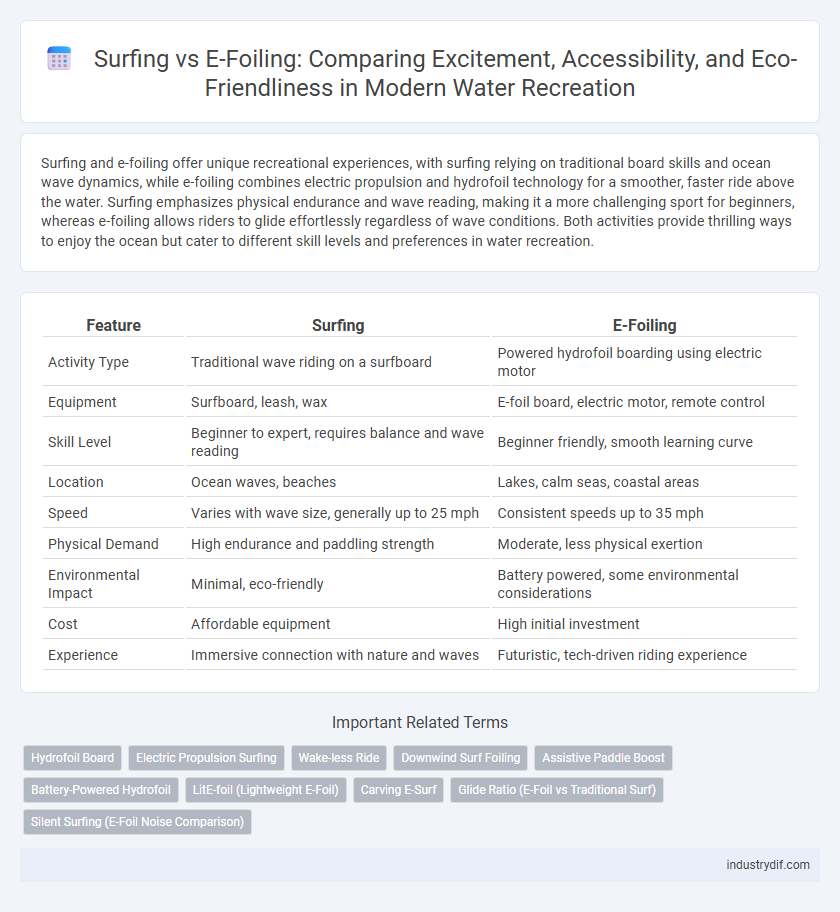 Surfing vs E-Foiling: Comparing Excitement, Accessibility, and Eco-Friendliness in Modern Water Recreation