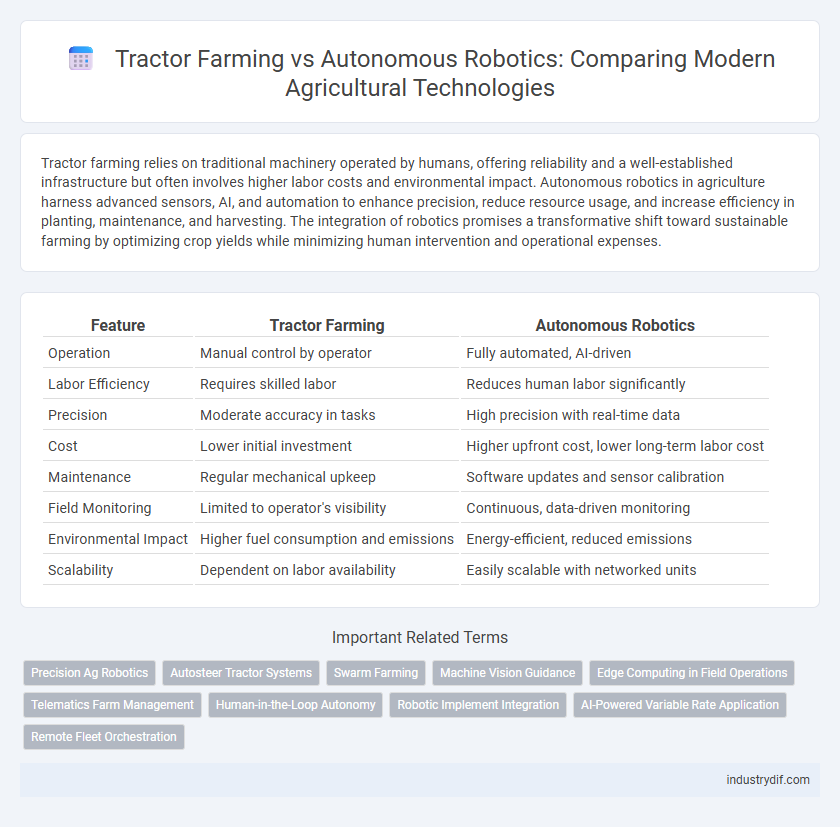 Tractor Farming vs Autonomous Robotics: Comparing Modern Agricultural Technologies