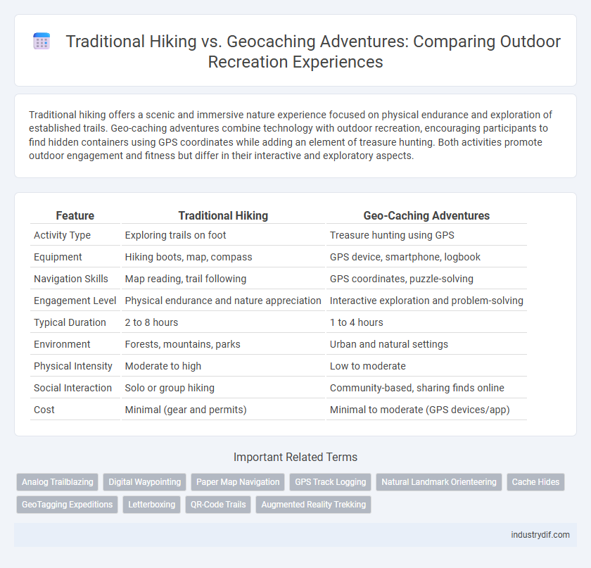 Traditional Hiking vs. Geocaching Adventures: Comparing Outdoor Recreation Experiences