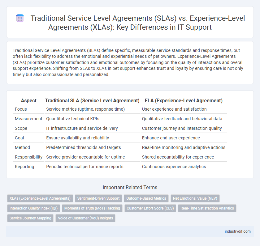 Traditional Service Level Agreements (SLAs) vs. Experience-Level Agreements (XLAs): Key Differences in IT Support