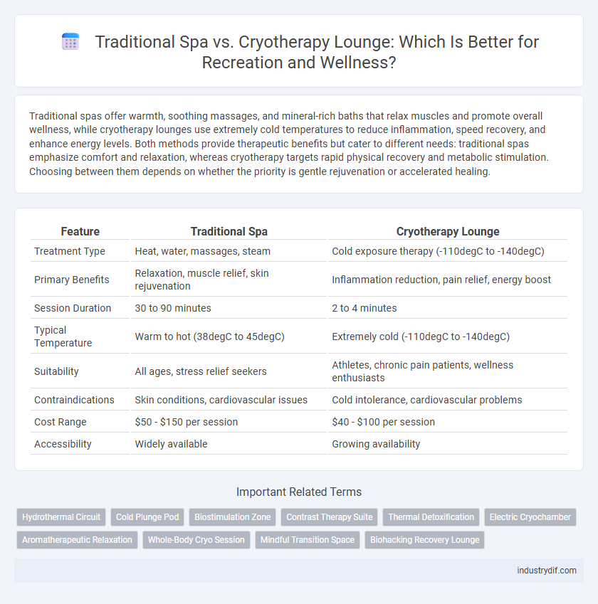 Traditional Spa vs. Cryotherapy Lounge: Which Is Better for Recreation and Wellness?