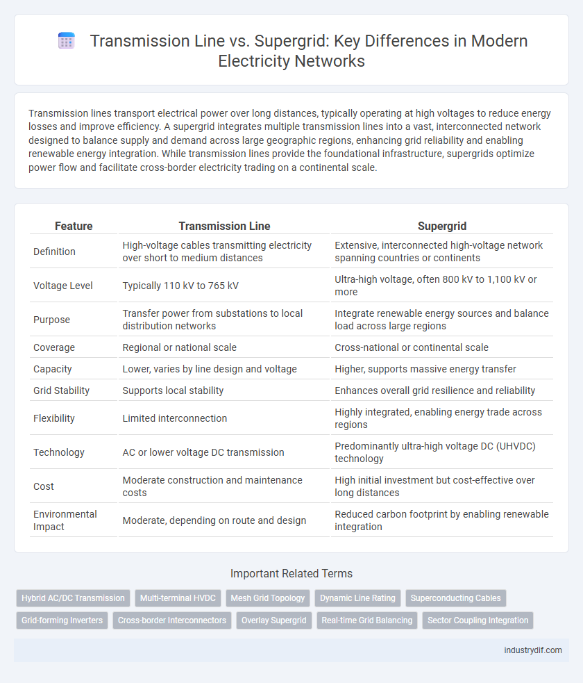 Transmission Line vs. Supergrid: Key Differences in Modern Electricity Networks