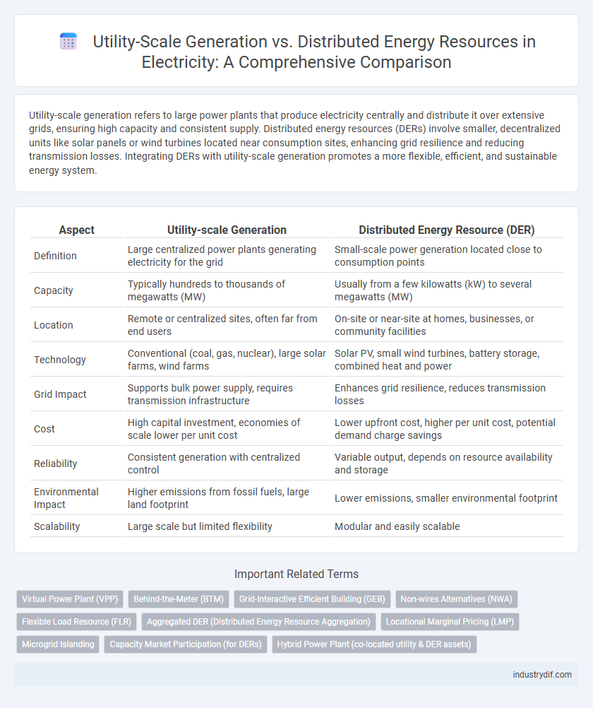 Utility-Scale Generation vs. Distributed Energy Resources in Electricity: A Comprehensive Comparison