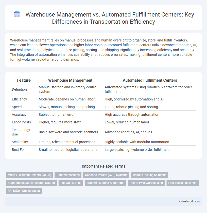 Warehouse Management vs. Automated Fulfillment Centers: Key Differences in Transportation Efficiency