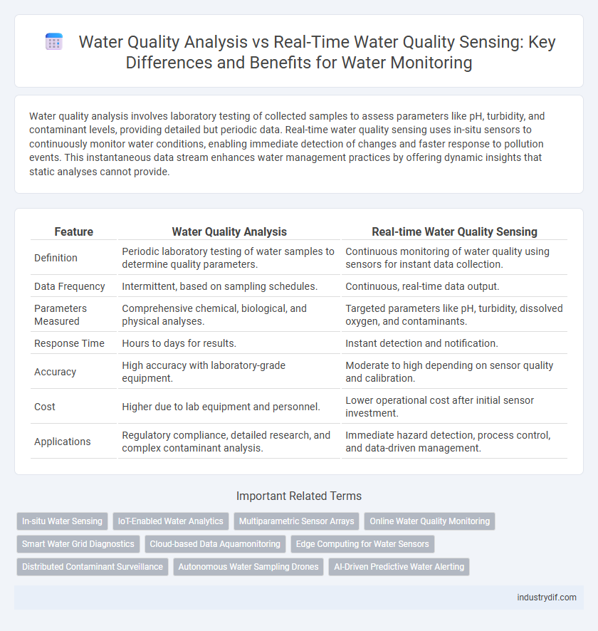 Water Quality Analysis vs Real-Time Water Quality Sensing: Key Differences and Benefits for Water Monitoring